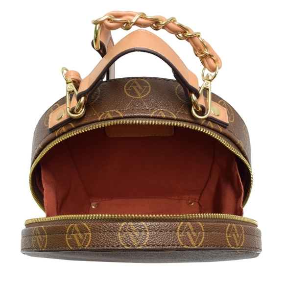 Adrienne Vittadini Handbags - Adrienne Vittadini AV Chocolate Pebble Grain Round